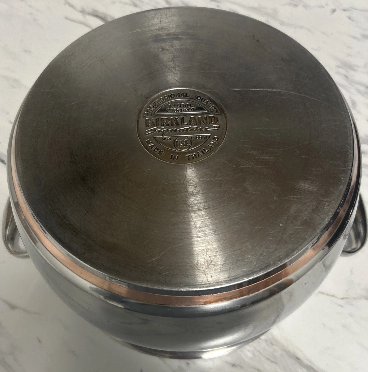 Kirkland Professional Copper Core 8.5 Qt Stock Pot Stainless w/Lid 5 Ply Clean!