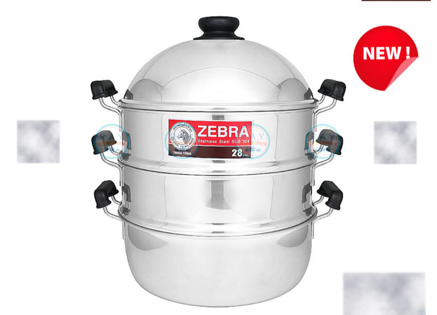 Thai Zebra Brand Friendly Steaming Set Stainless Steel 4 pcs Size 28 cm / 40 cm