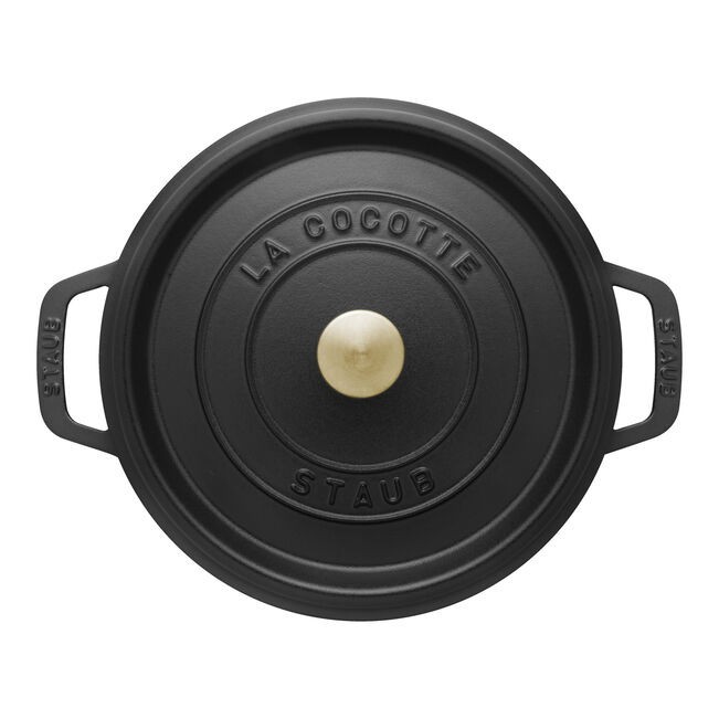 Staub Cast Iron 7 qt, Round, Dutch Oven, Black Matte