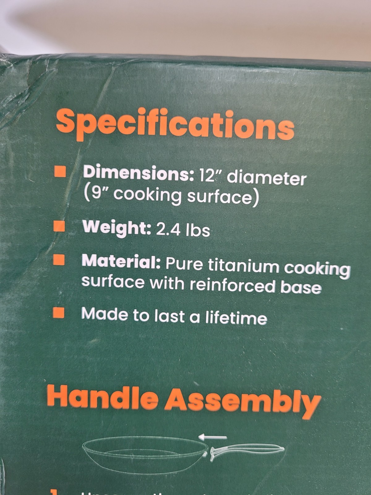 Pexucalm 12″ Titanium Frying Pan Skillet Lid Uncoated Hammered Nonstick Gas
