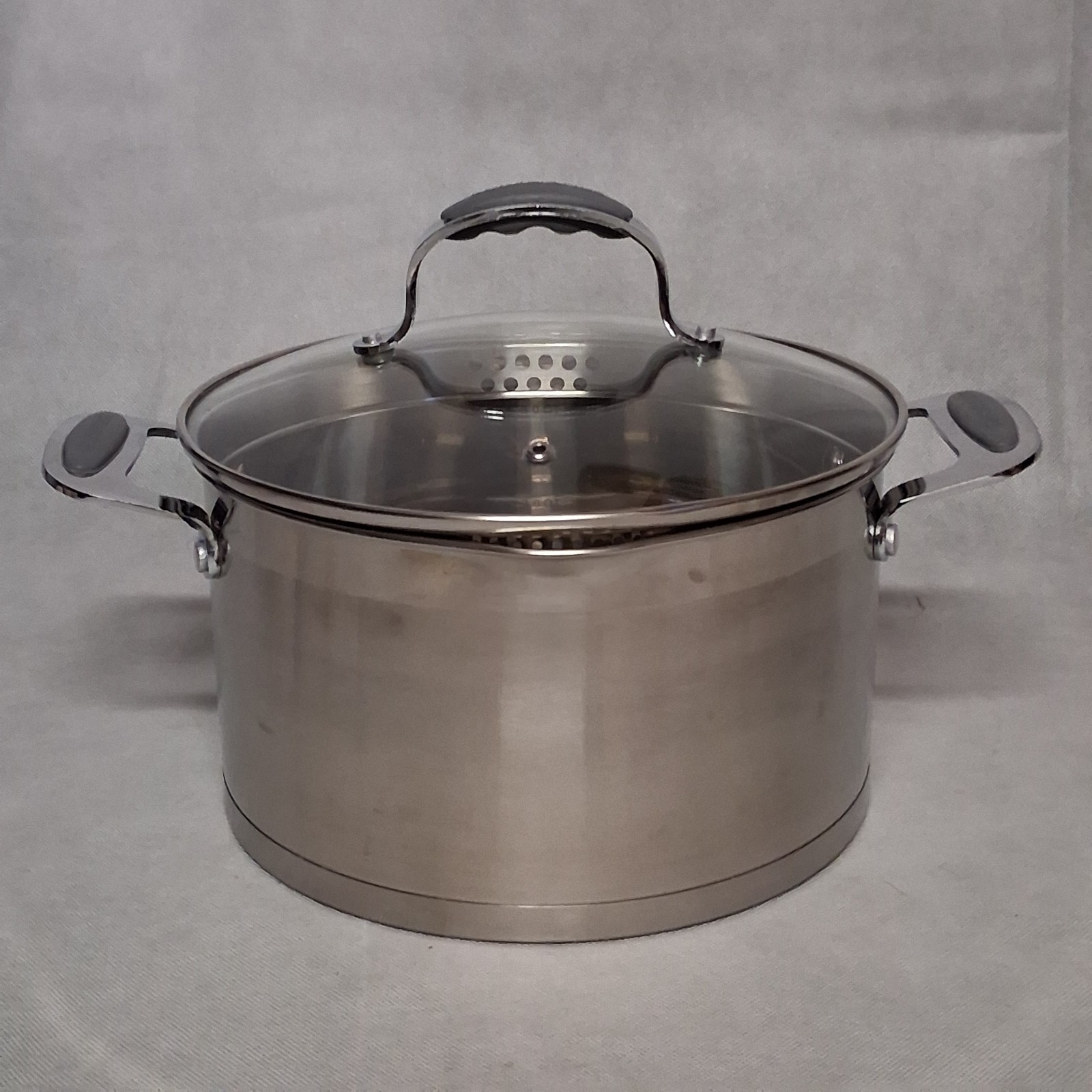 David Burke Gourmet Pro 6.3 Qt Stock Pot with Pour Spout Lid Stainless Steel