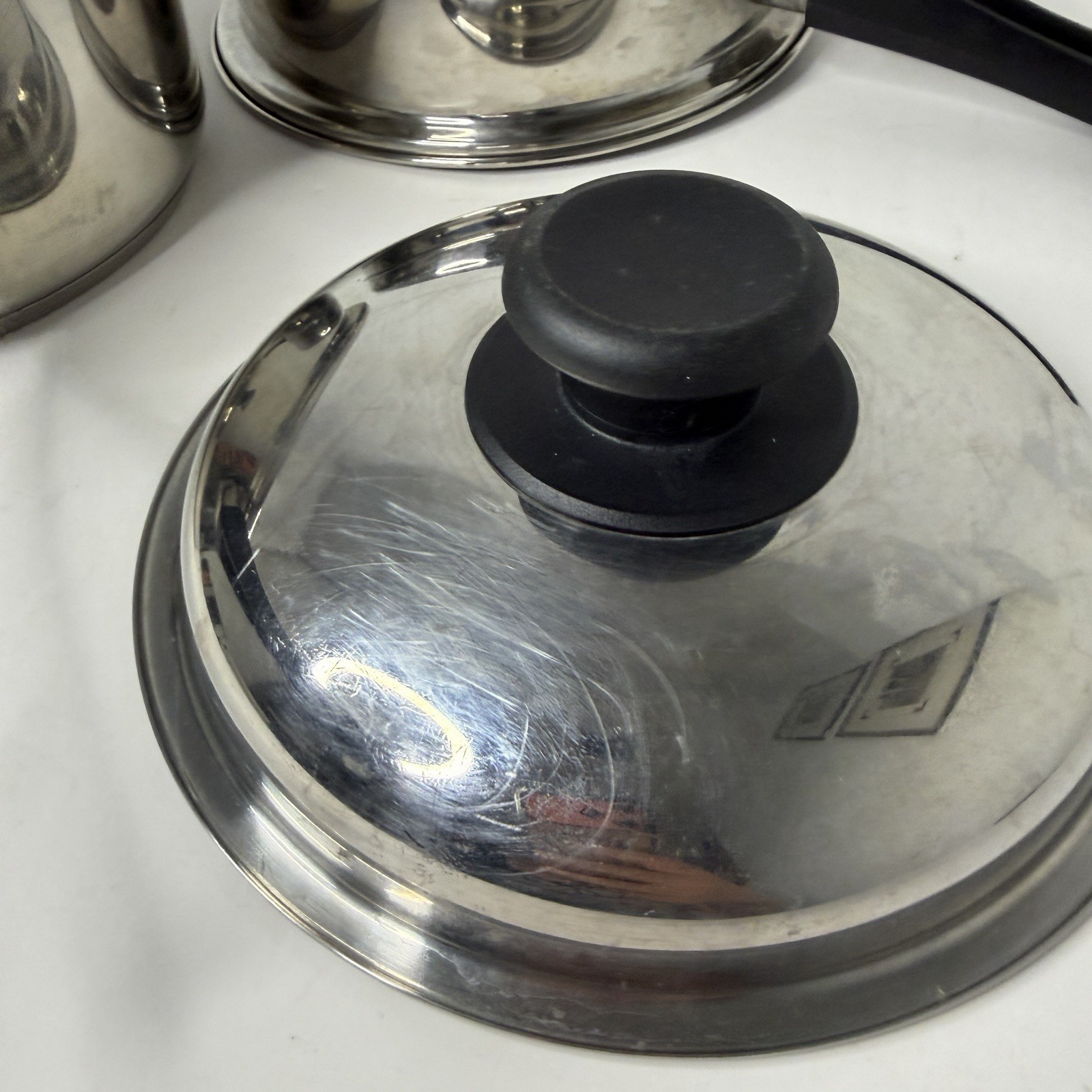 VAPO SEAL Sauce Pan 9” w Steamer Basket & Lid 7 Ply Surgical Stainless Steel
