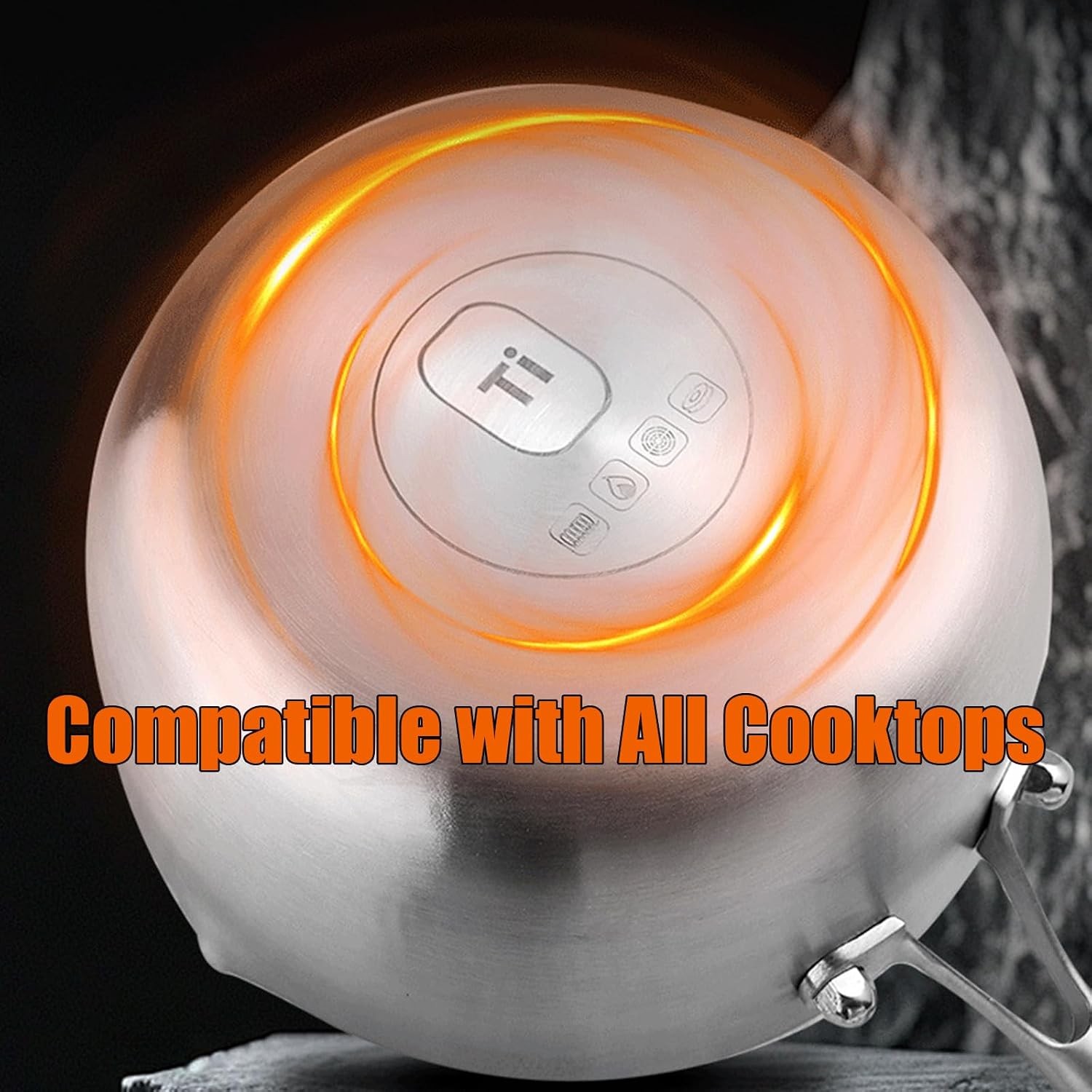 Titanium Pan Pot with Lid, Non-Stick Titanium Saucepan, 500°F Heat Resistant,