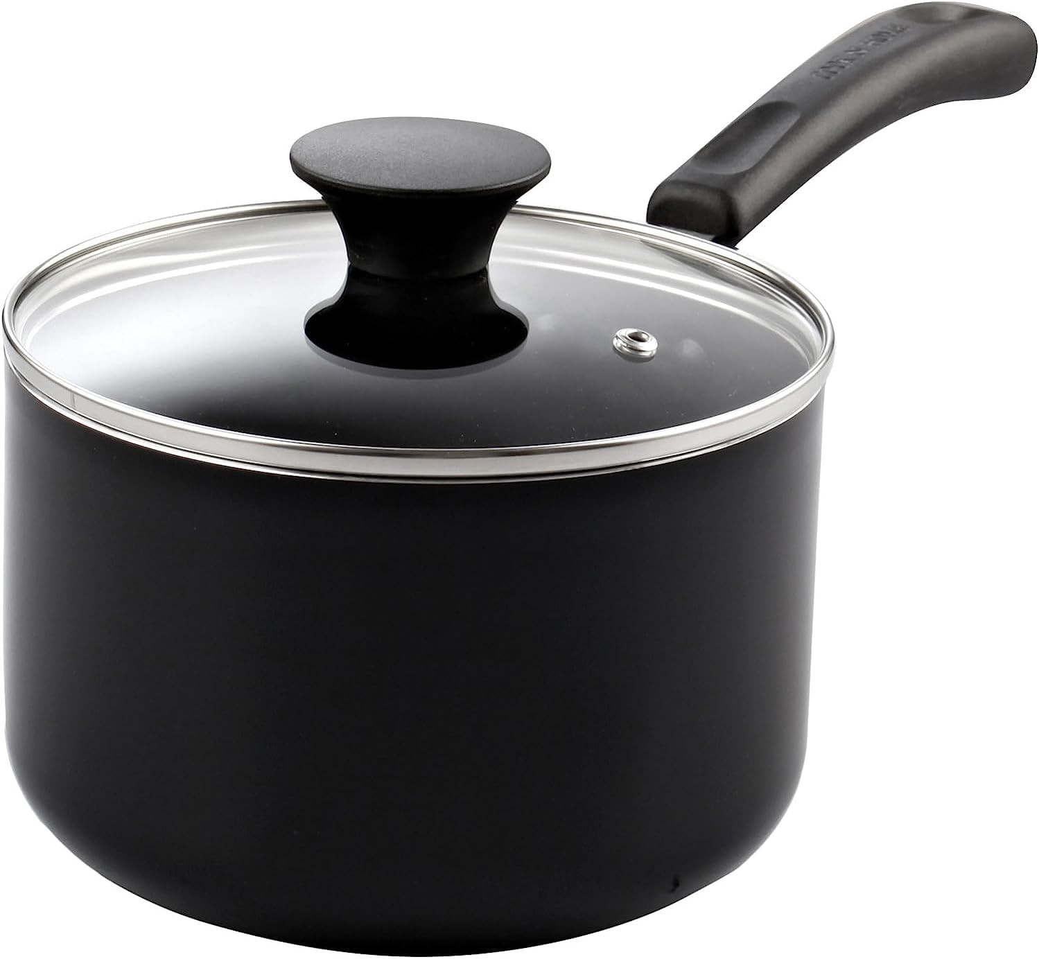Basic 3 Quart Nonstick Saucepan with Glass Lid, Non Stick Aluminum Sauce Pan,…