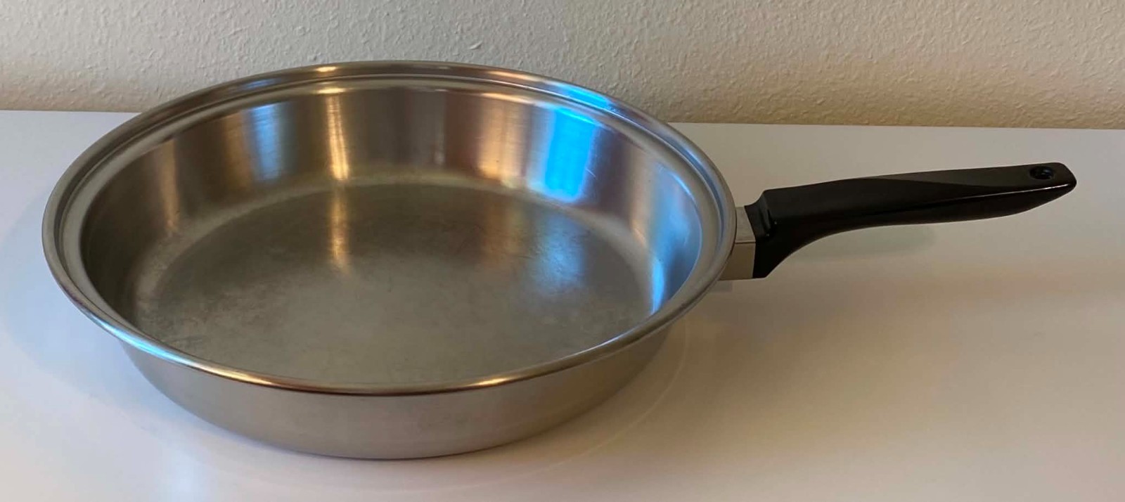 Ekco Flint Stainless Steel 10″ Skillet Frying Pan No Lid Radiant Core USA 268
