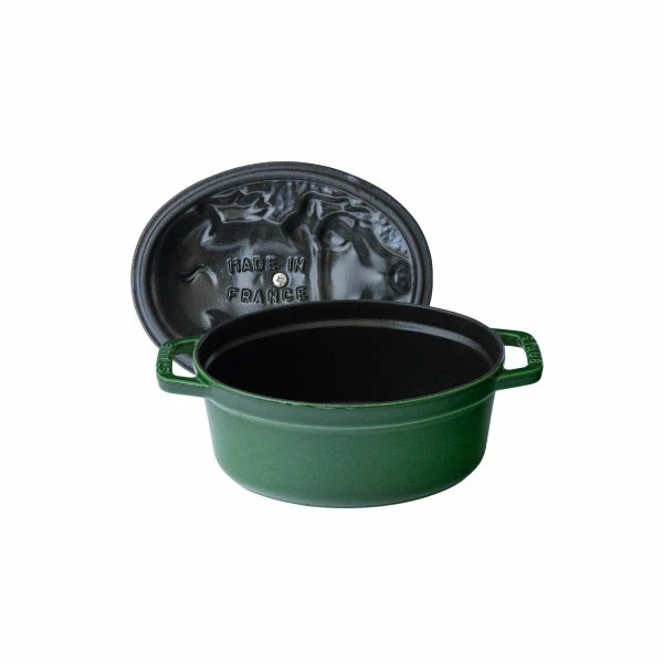 [US Tax Paid] STAUB Piggy Cocotte Oval 17cm Basil Green Limited Edition Cast NEW