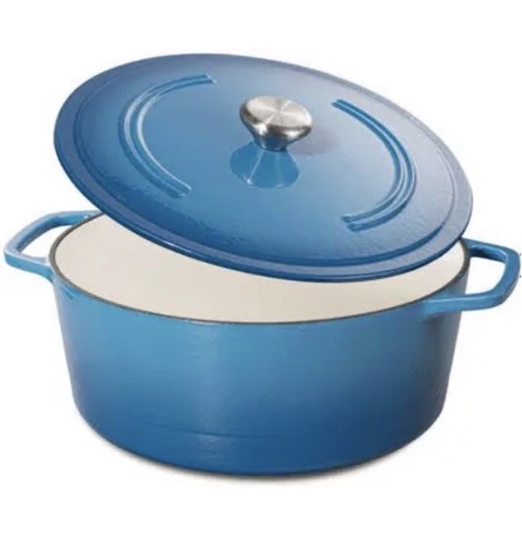 Chef Power 6QT Enameled Cast Iron Dutch Oven with Lid Gradient Blue New in Box