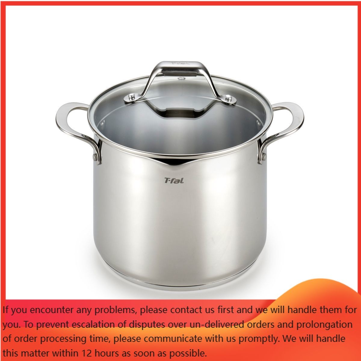T-fal 6qt Stock Pot with Lid, Simply Cook Stainless Steel Cookware