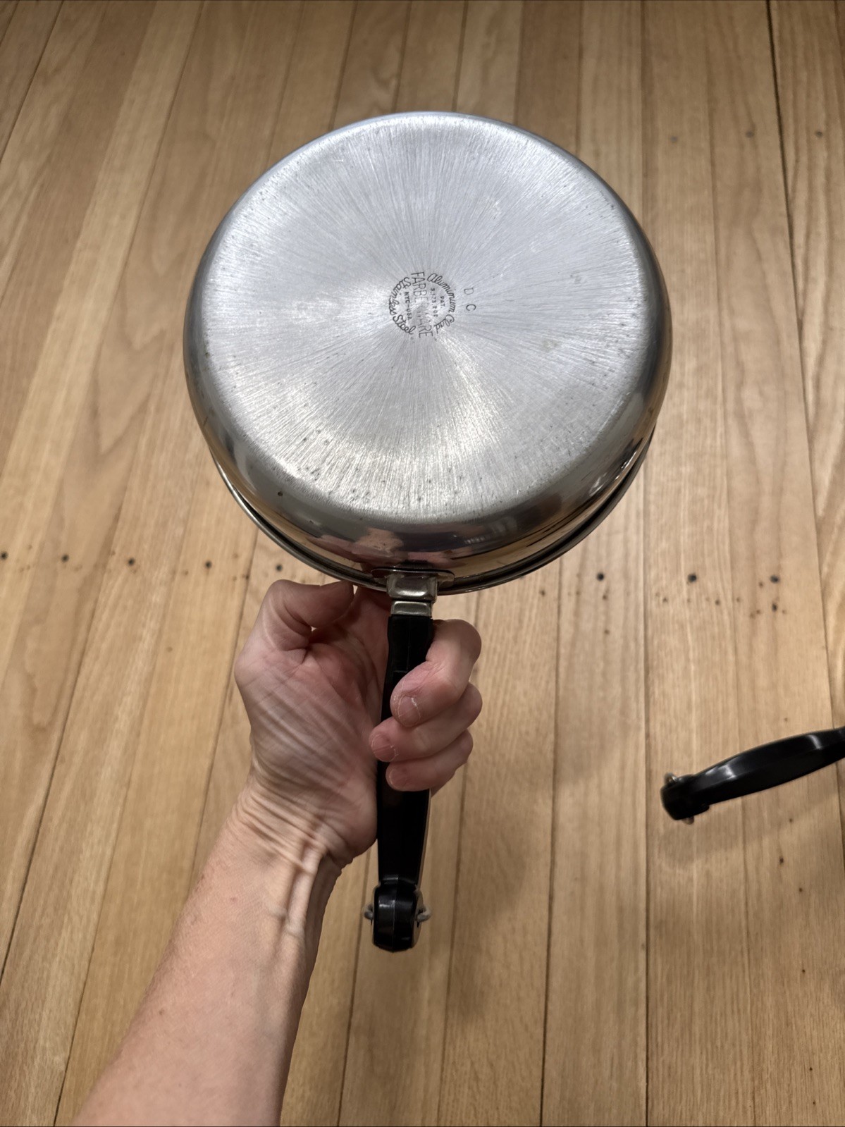 Faberware Aluminum Clad Stainless 8” 10” cooking pan skillet 1 qt Pot Lid Lot