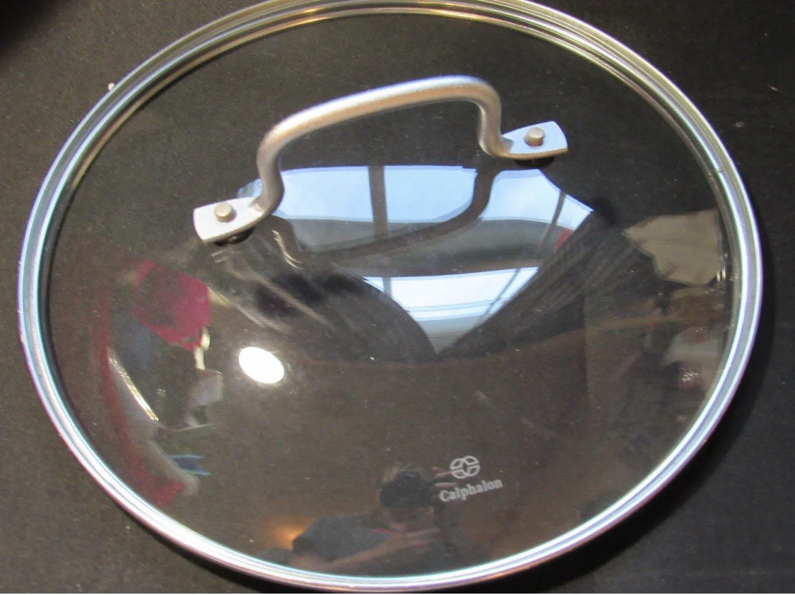 Calphalon Glass Stainless Steel Round Lid 9 3/4 in & 8 1/2 in Set