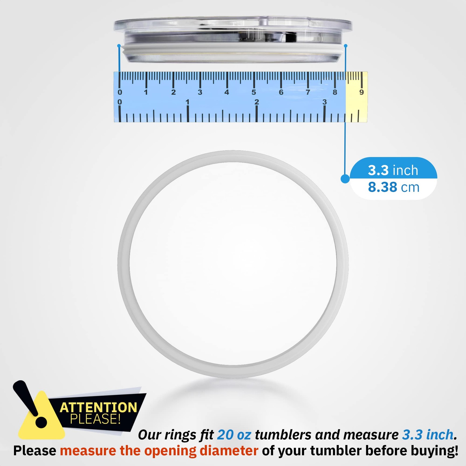 4 Pack – 20 & 10 oz Replacement Rubber Lid Rings, 3.3 Inch Diameter Gasket Se…