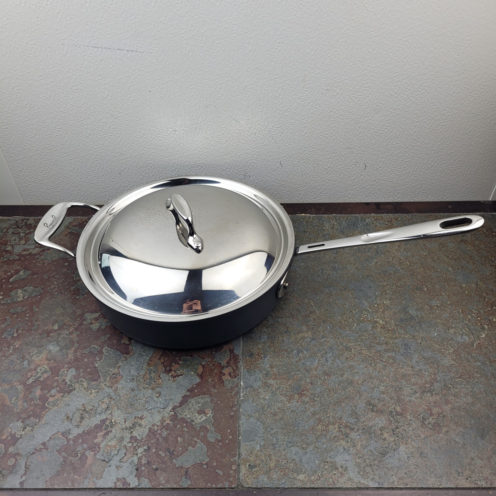 Emeril 3 QT All-Clad Saute Pan Non-Stick Long Handle With Lid