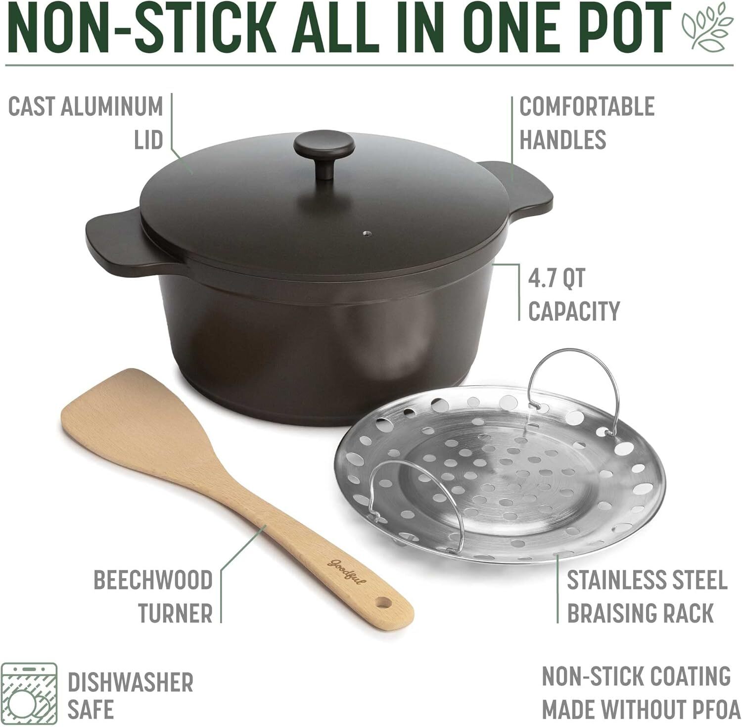 All-In-One Pot, Multilayer Nonstick, High Performance Cast Dutch Oven