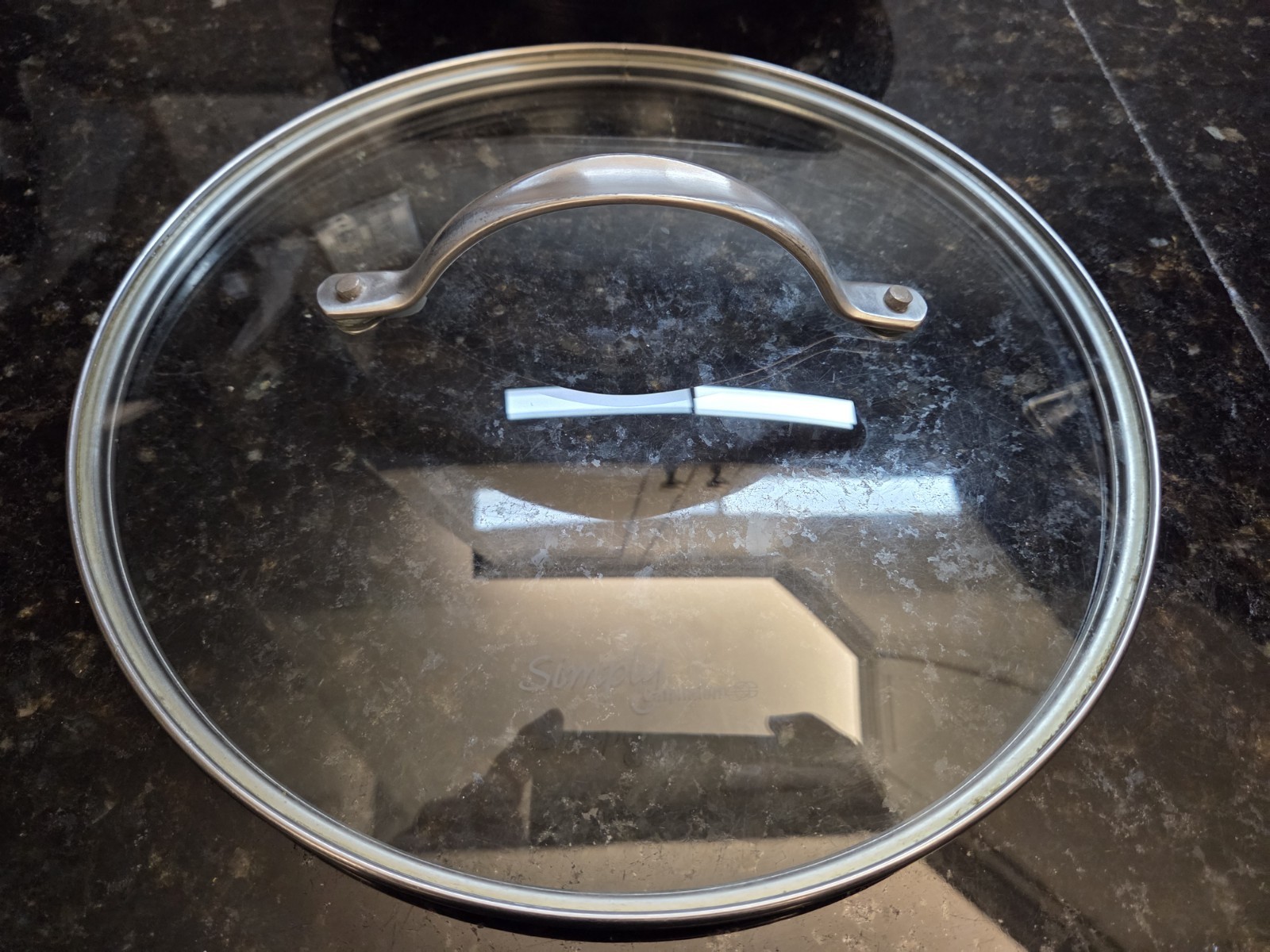 Simply Calphalon Stainless Steel 1390 10 in Skillet Fry Sauté Pan Glass Lid Nice