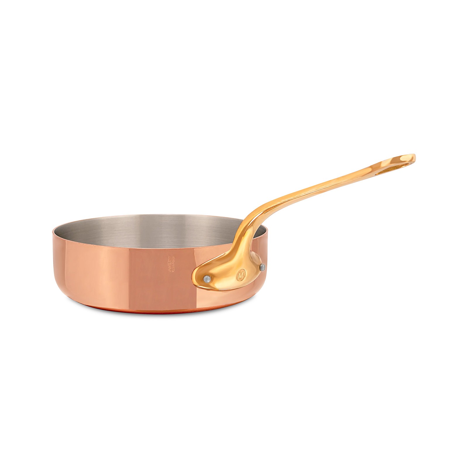 Mauviel M’Heritage M’200 B 3.3 Quart Saute Pan With Lid, Brass Handle