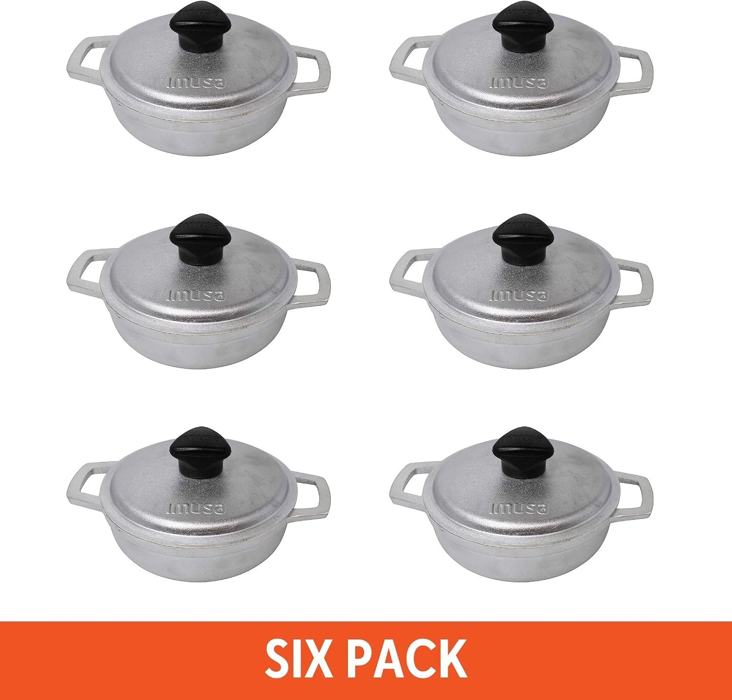 Mini Cast Aluminum Caldero Set with Lid 0.5 Qt for Cooking and Serving