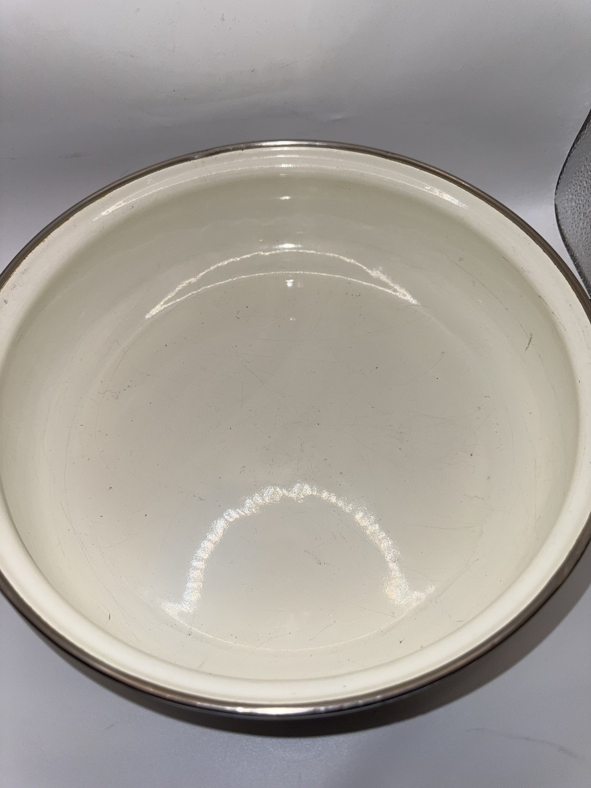 Vintage Fruit Motif Ceramic Casserole Dish Lid Brass Handles Oven Safe
