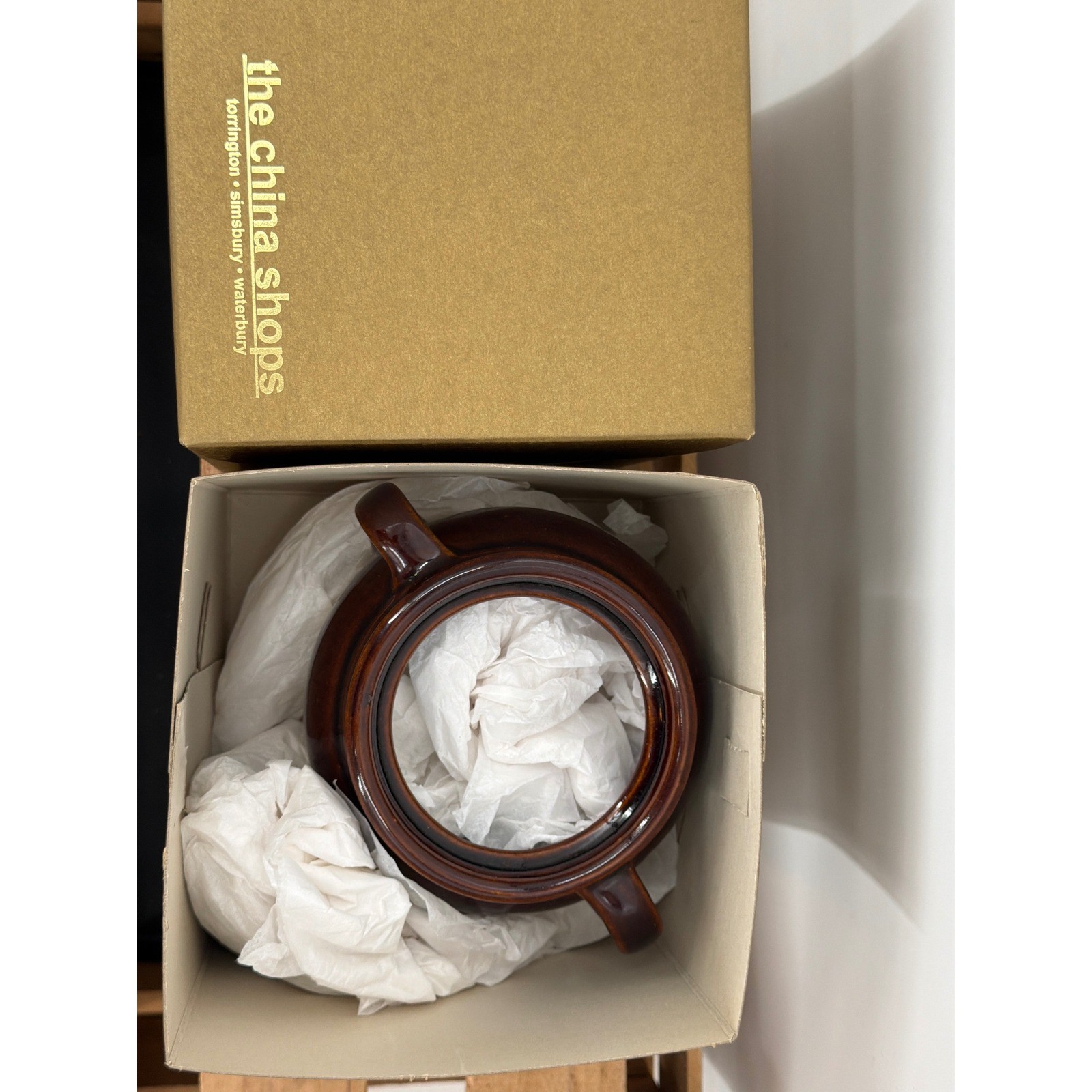 Vintage Monmouth Stoneware 5″ Bean Pot with Lid Ceramic Crock Handles New