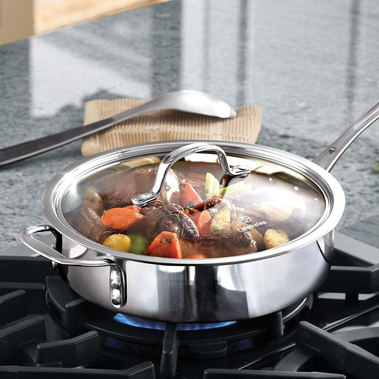 Calphalon Tri-Ply Stainless Steel 3-Quart Saute Pan with Cover – NIB, Ships Free