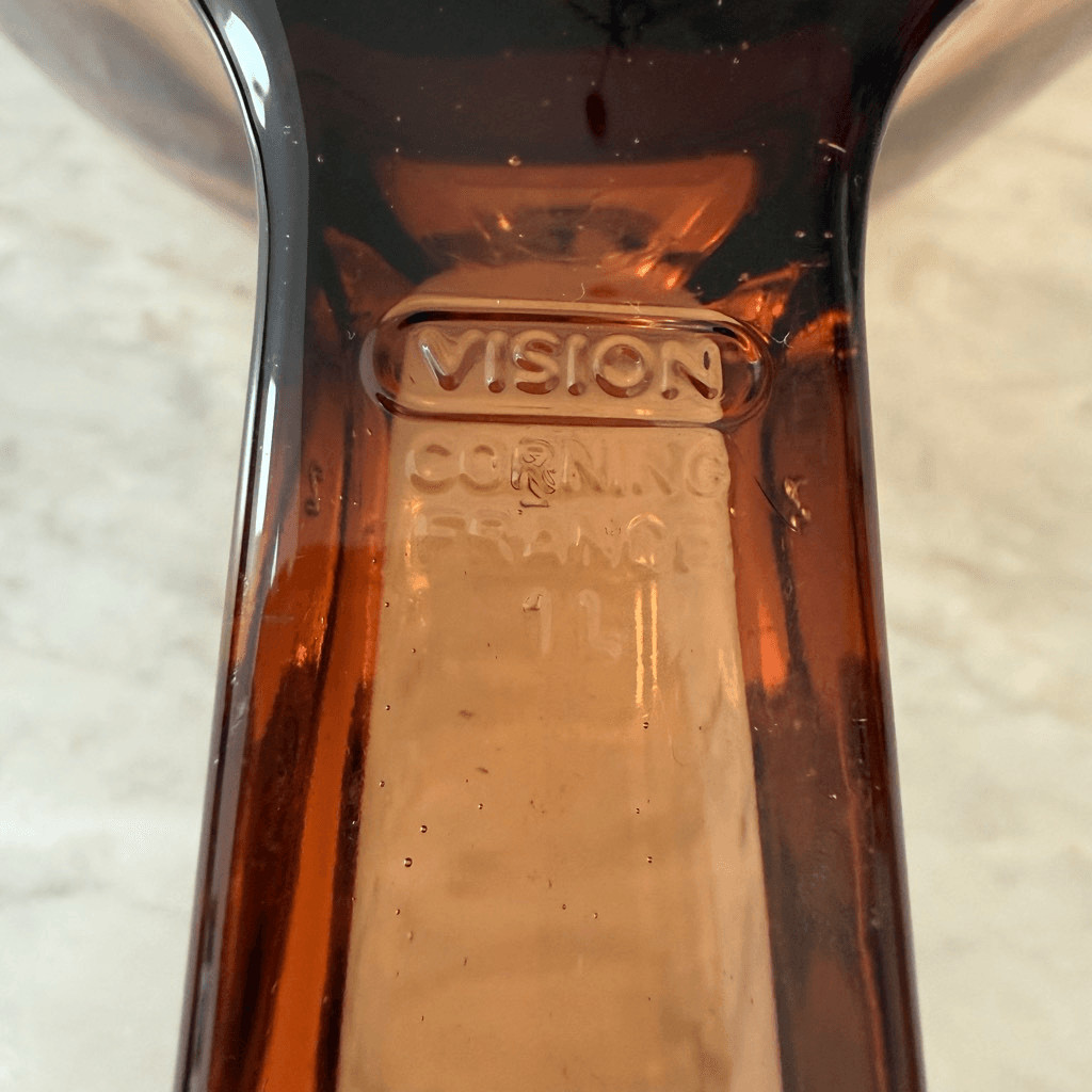 Vision 1 Liter Corning Ware Amber Glass Sauce Pan Pot Spout