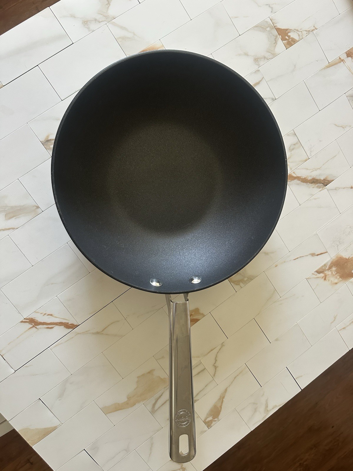 Anolon Hard Anodized Non-Stick Wok Black 10in Long Handle Gas Electric
