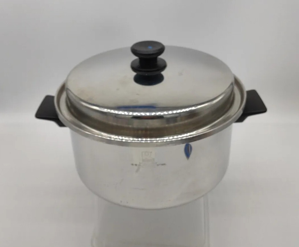 Vtg Rainbow Cooking System Surgical Stainless Steel 18 8 Pot Pan with Lid 10″x5″