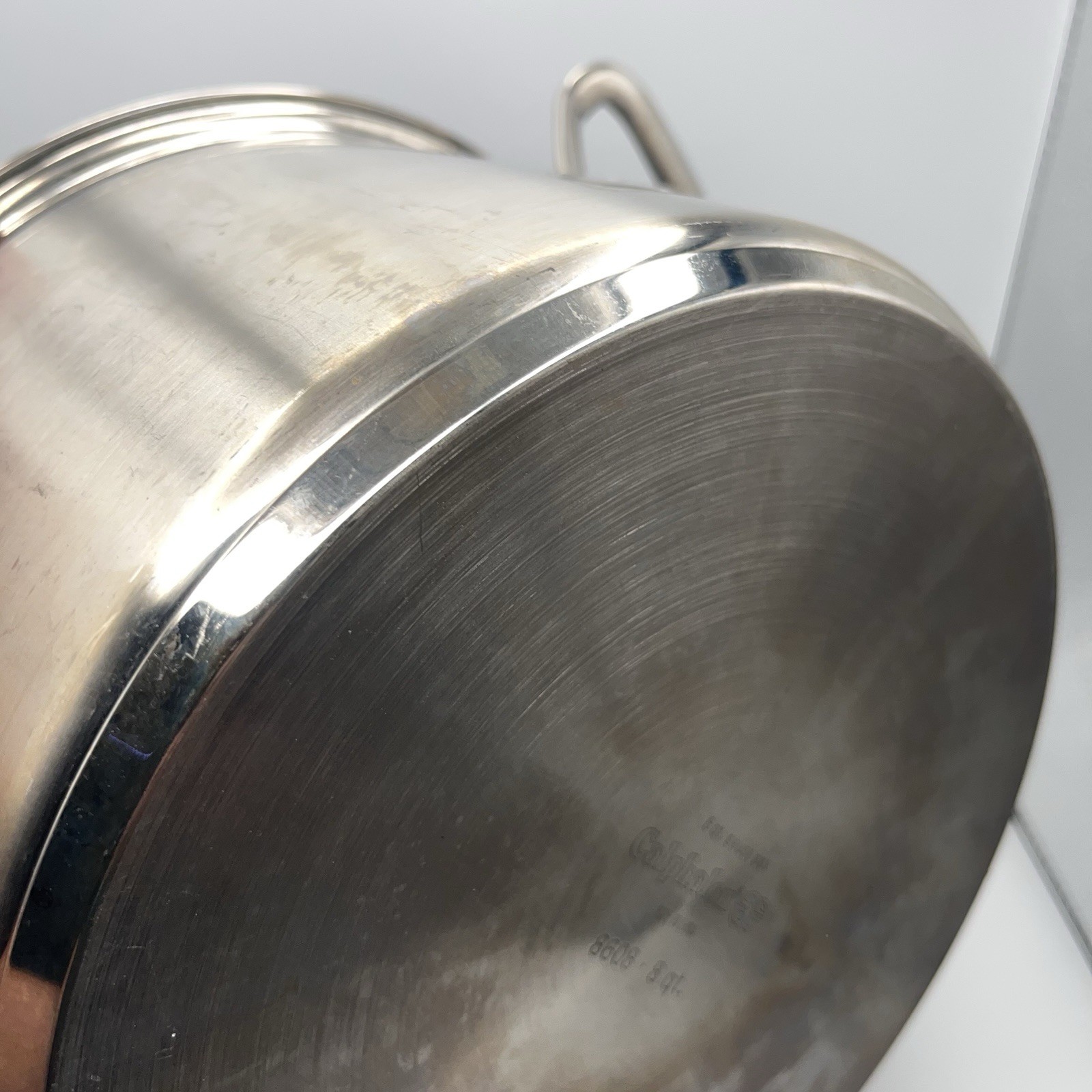 Calphalon 6 Quart Stock Pot 8608 Stainless Steel w/ Glass Lid 10″ 6 Qt Stockpot