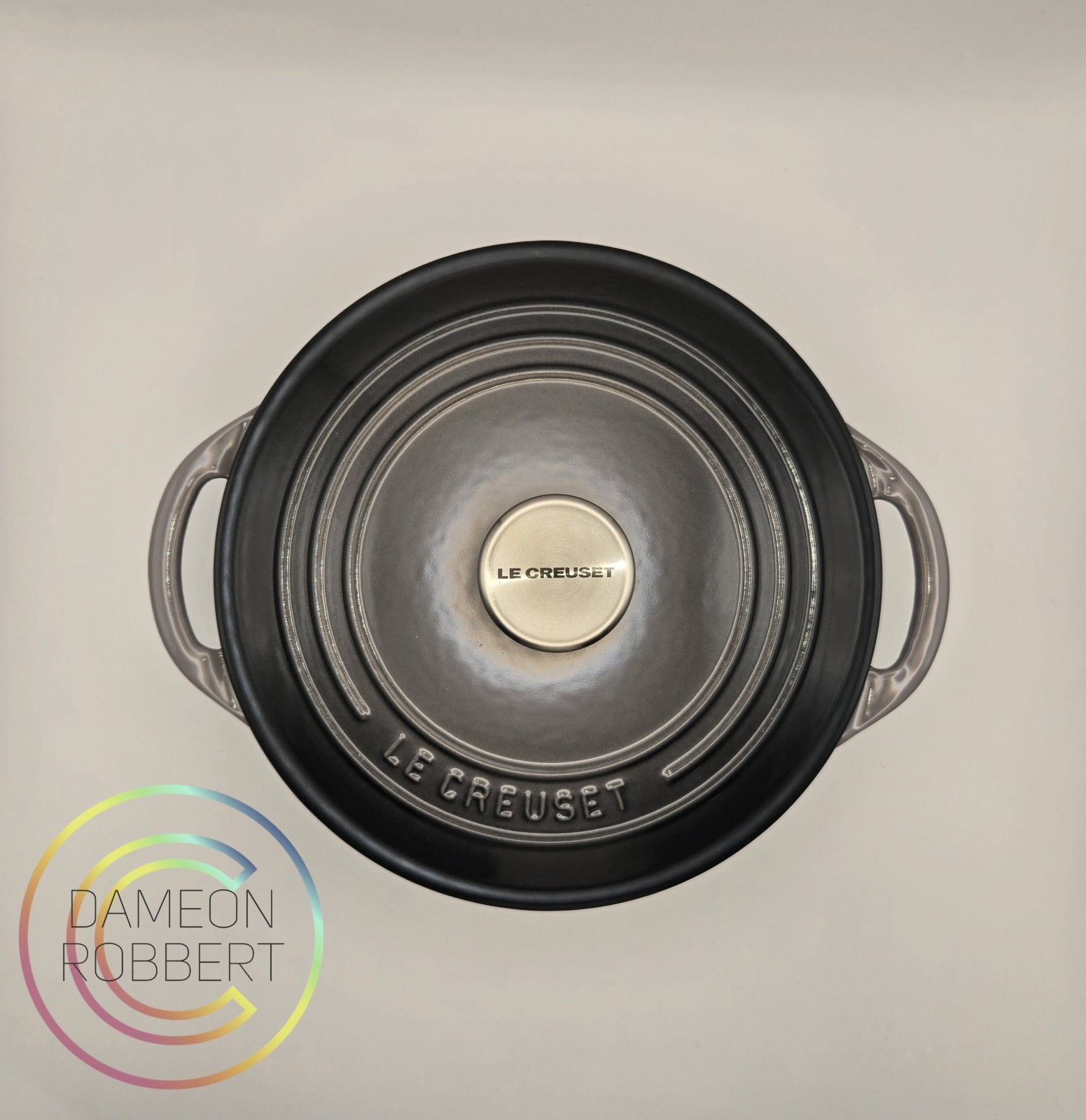 Le Creuset #22 2.75Qt ECI Round Cocotte Bis🦪Oyster/Flint🩶NIB🎁W/FREE LC GIFT🎁
