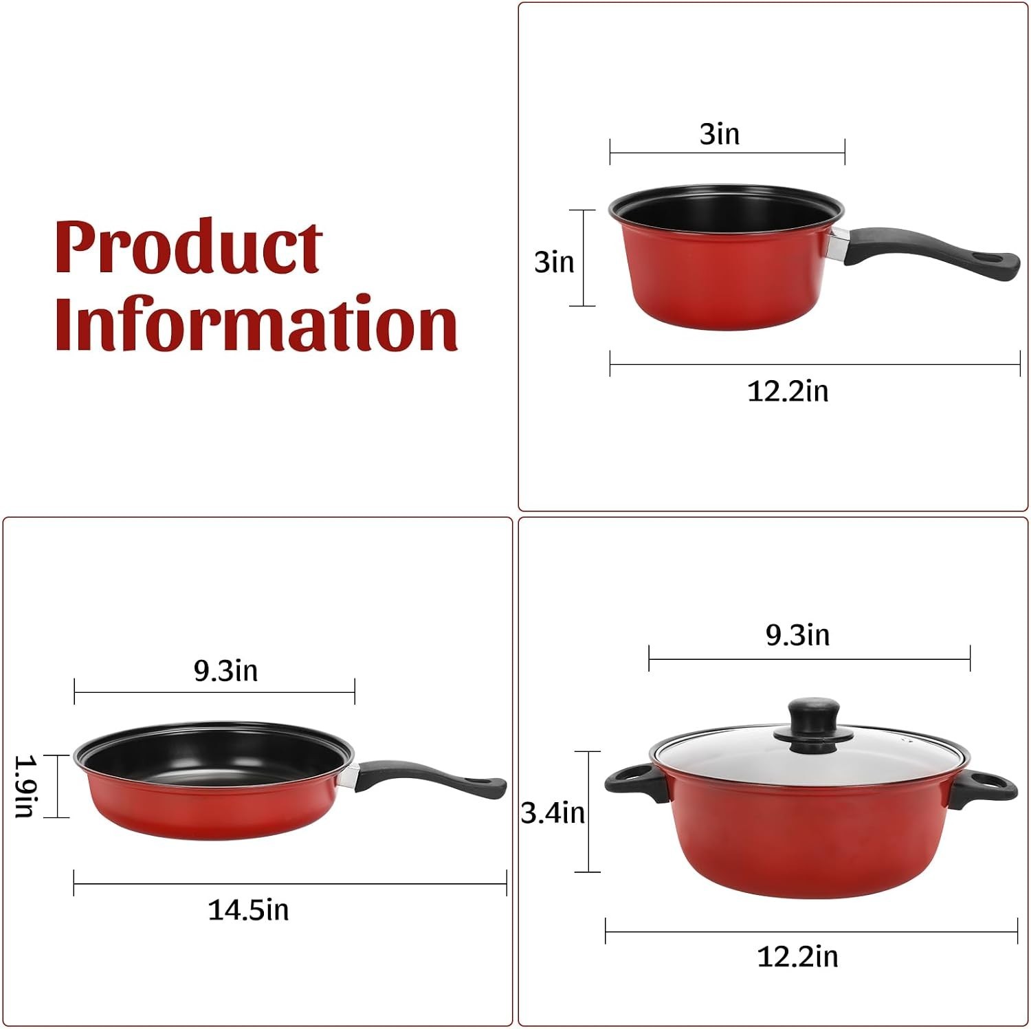 Lightweight 4-Piece Cast Iron Cookware Set with Glass Lids for Outdoor Cooking