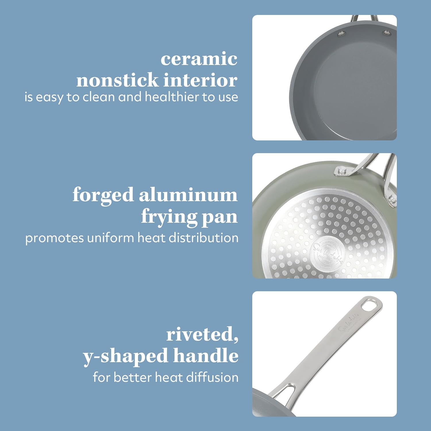 Sur La Table Kitchen Essentials 8 Inch Fry Pan PFA Free Titanium Ceramic Nonstic
