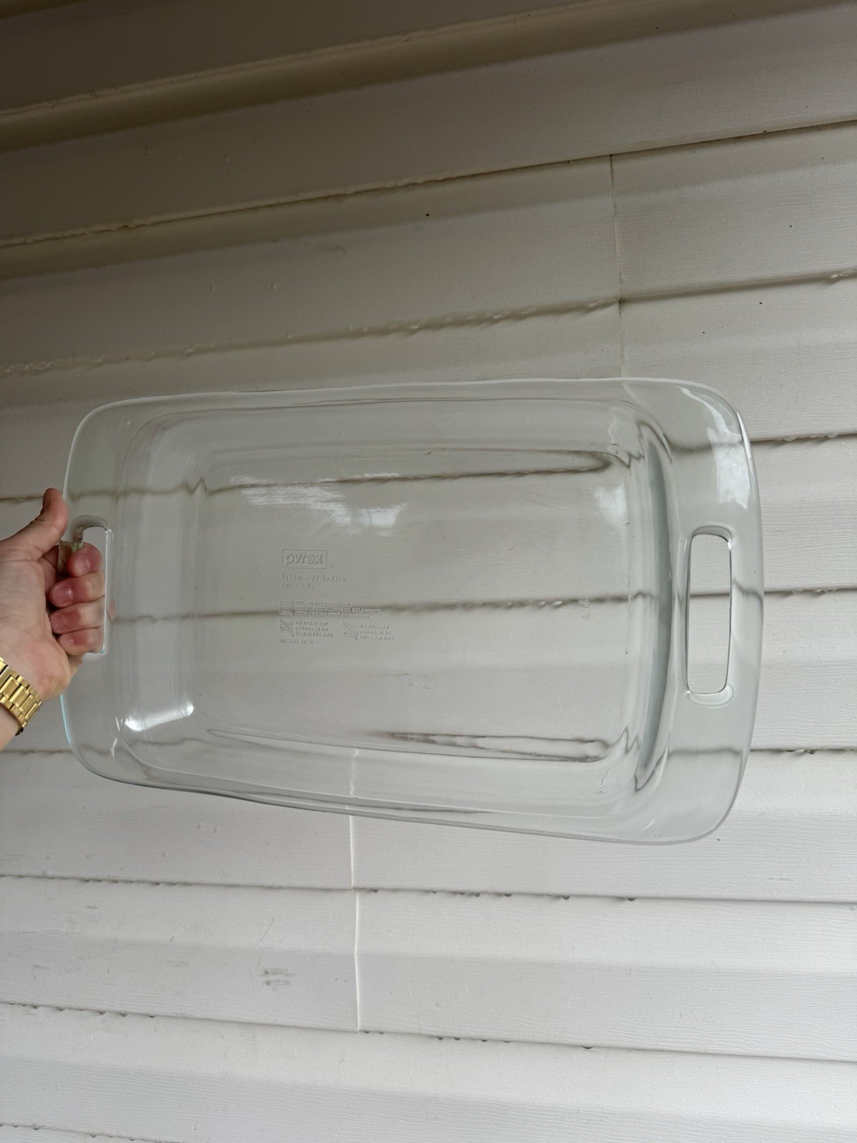 USA Vintage Pyrex 3 Quart 9 x 13 Clear Glass Baking Dish Casserole Handle C233