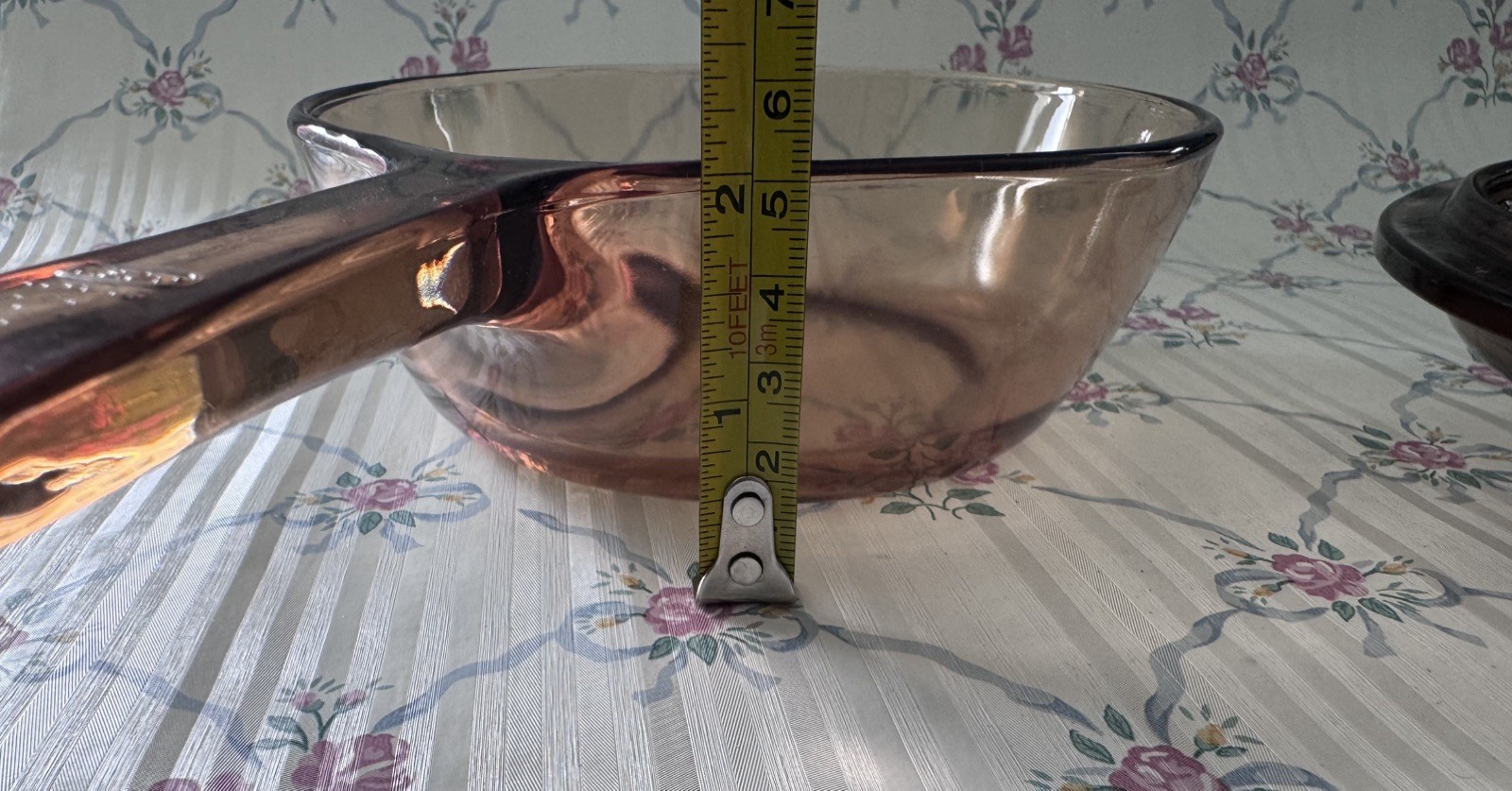 Vtg Visionware Skillet Corning Amber 5.5″ Fry Pan w/ Pyrex Lid USA