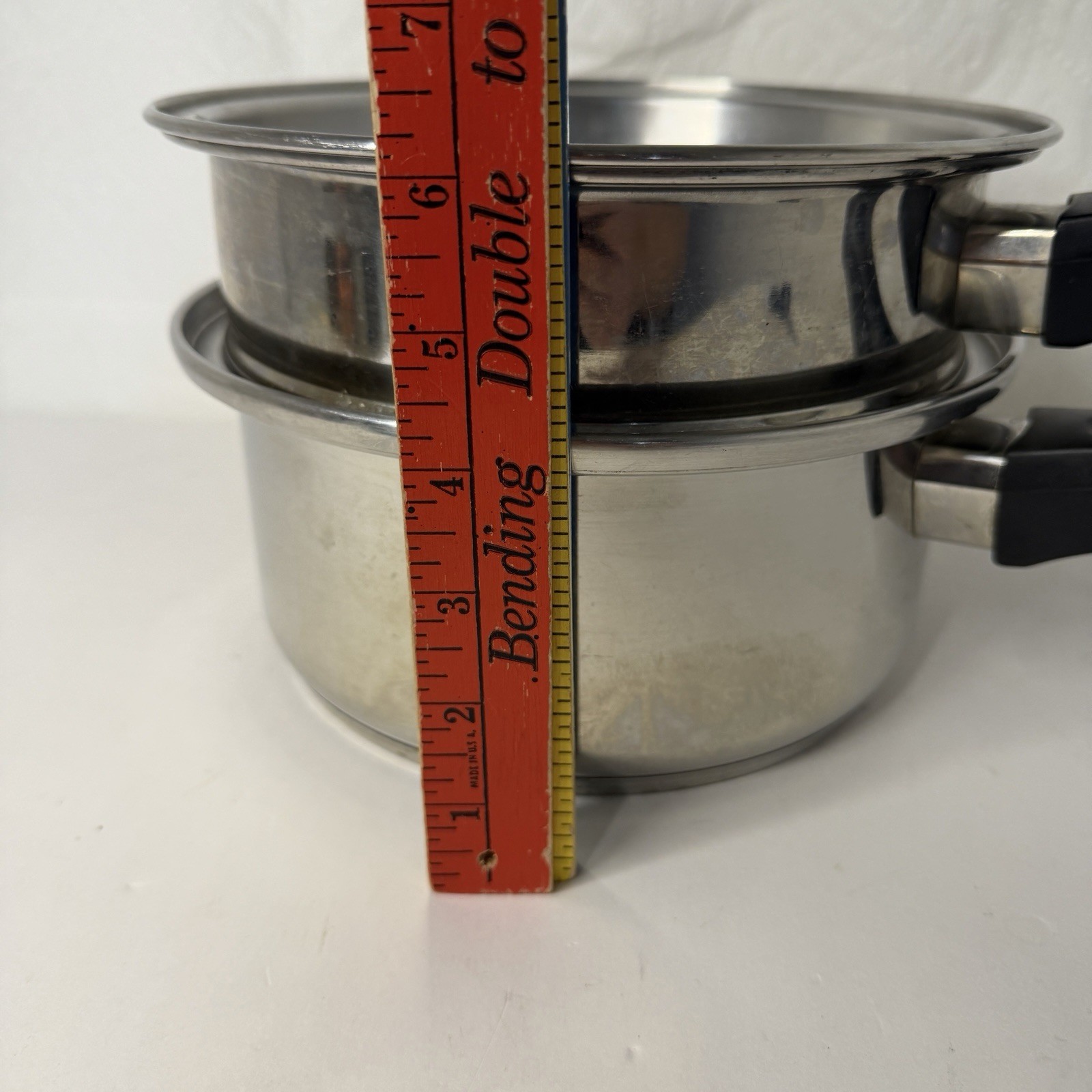 VAPO SEAL Sauce Pan 9” w Steamer Basket & Lid 7 Ply Surgical Stainless Steel