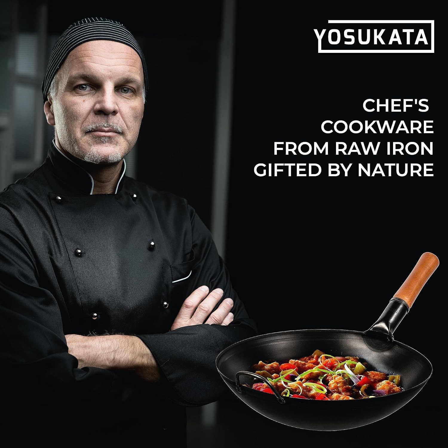 14″ Carbon Steel Wok with Round Bottom – Pre-Seasoned Pow Wok for Stir Fry – …