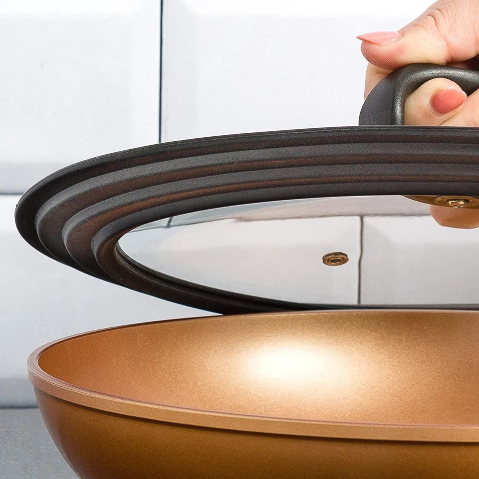 Ecolution Universal Lid for Pots and Pans, Fits 9.5-Inch to 12-Inch Cookware, Te