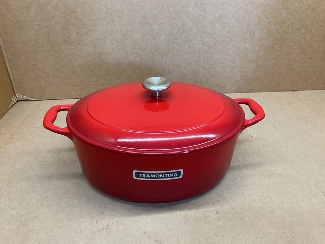 Tramontina Enameled Cast Iron 7-Quart Oval Dutch Oven – Red