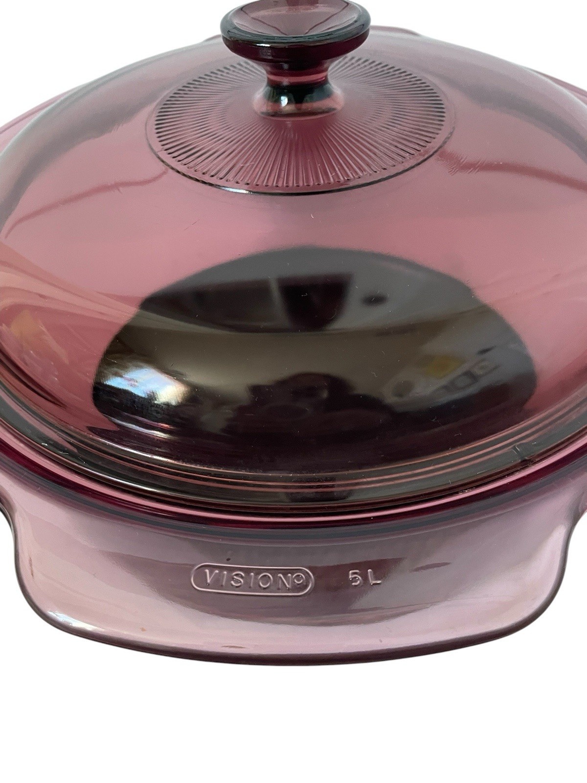 Visions Corning Ware Cranberry 5L Dutch Oven Teflon Bottom w Pyrex Lid