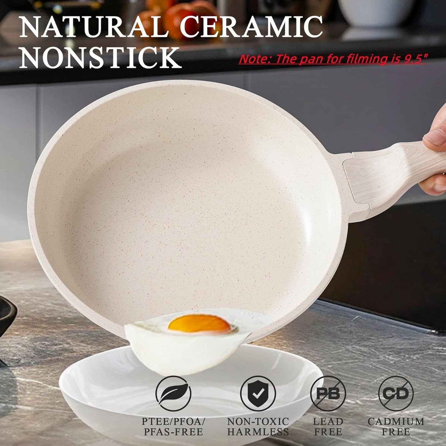 8-Inch White Induction Nonstick Skillet – Perfect for Healthy Cooking Adventures