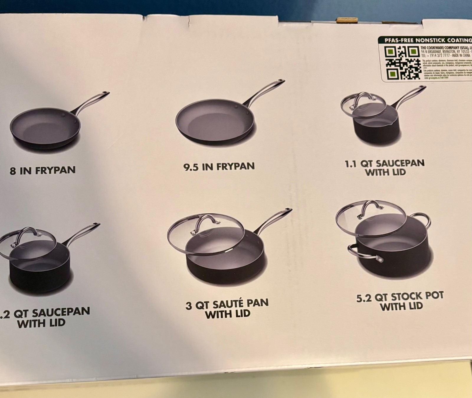 GreenPan Lima Coll 10 Piece Hard Anodized Healthy Ceramic Nonstick Cookware Set