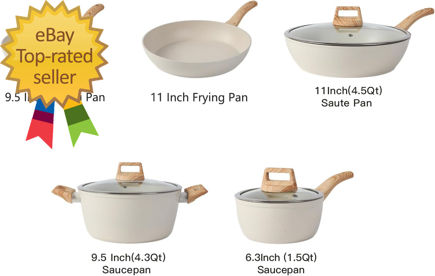 16PCS Pots and Pans Set Non Stick Cookware Set Nonstick