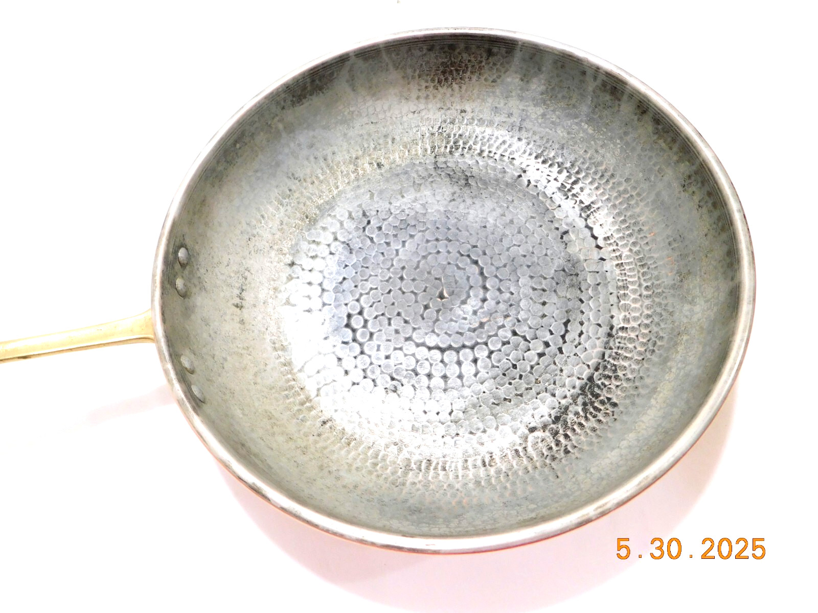 CU Artigiana Hammered Copper 13″ Saucier Pan Italy NEEDS RE-TINNED