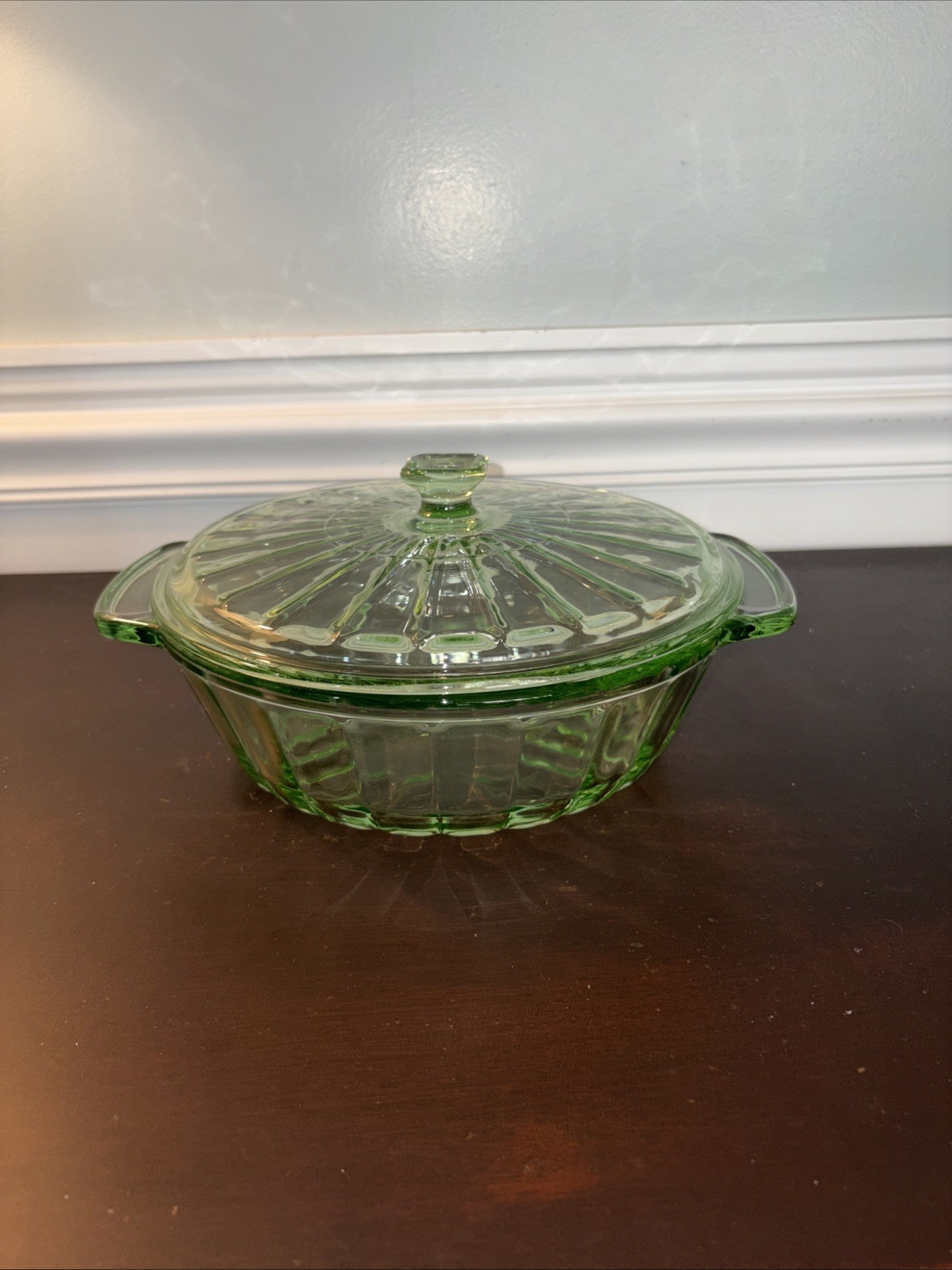 Vintage Green MSE Martha Stewart Everyday Lidded 2qt Glass Casserole Dish Read
