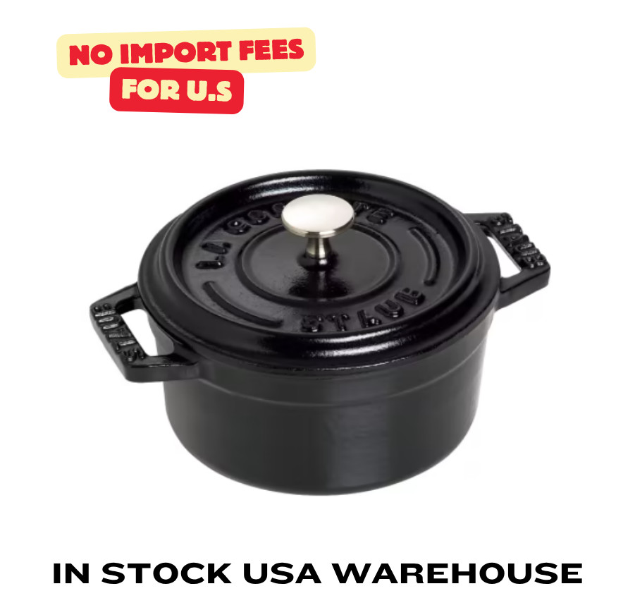 Staub Mini Cast Iron Cocotte 0.25 Qt Black Matte Oven-to-Table