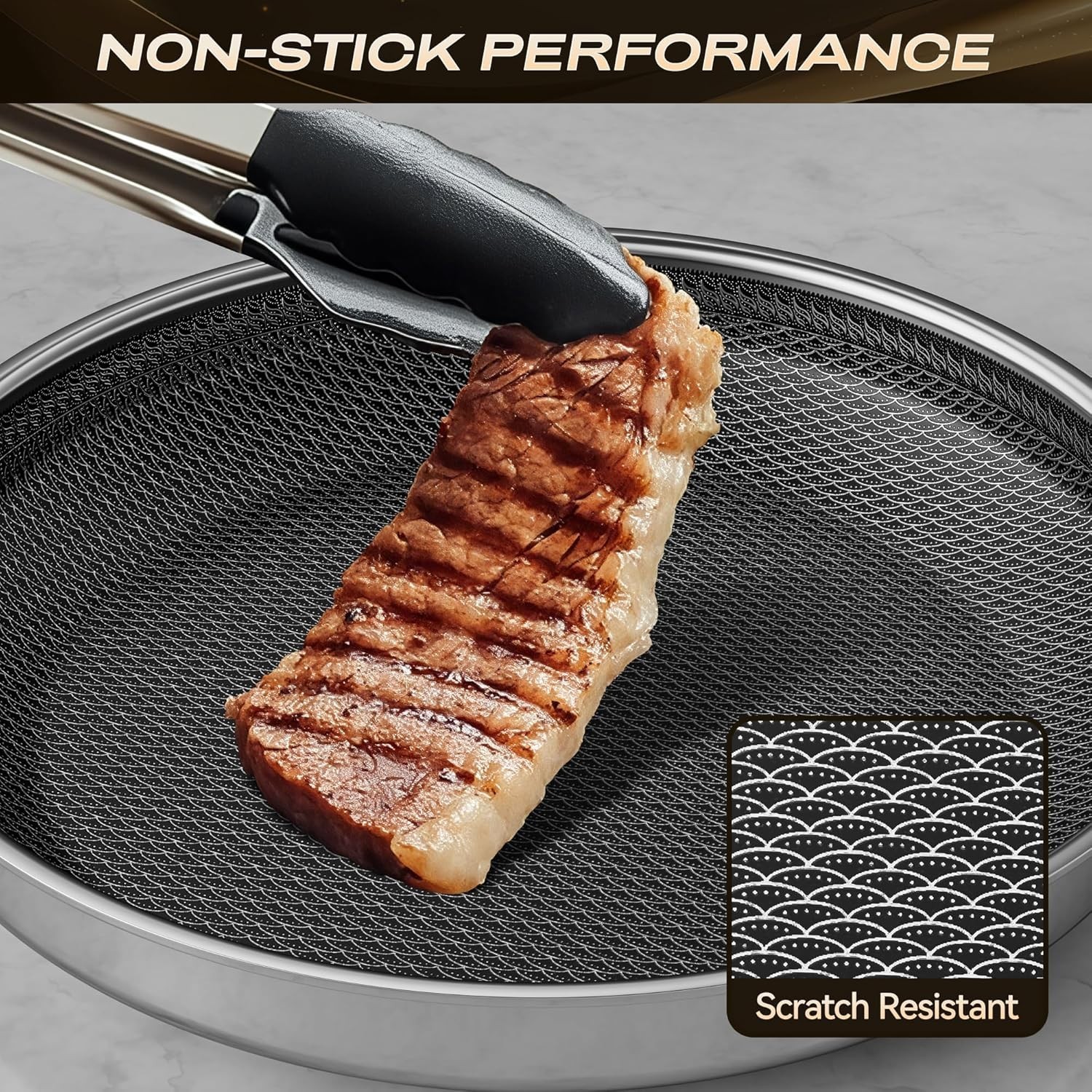 Hybrid Nonstick 12 Inch Frying Pan,Non stick Frying Pan,Stay-Cool Handle, Dis…