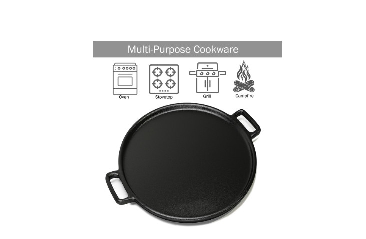 14 Inch Pre-Seasoned Cast Iron Pizza Pan for Oven Stovetop Grill