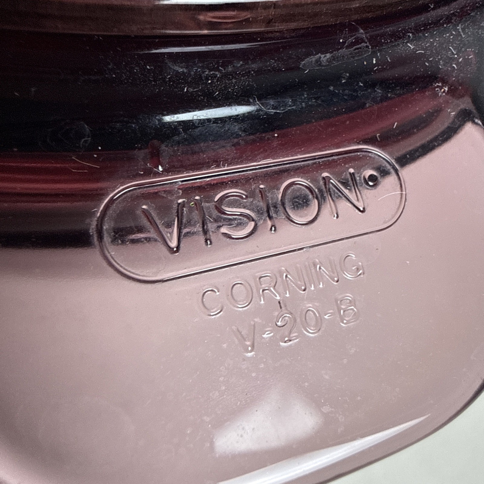 Vintage Pyrex Visions Cranberry Corning Corelle 1.5L Double Boiler w Insert Lid