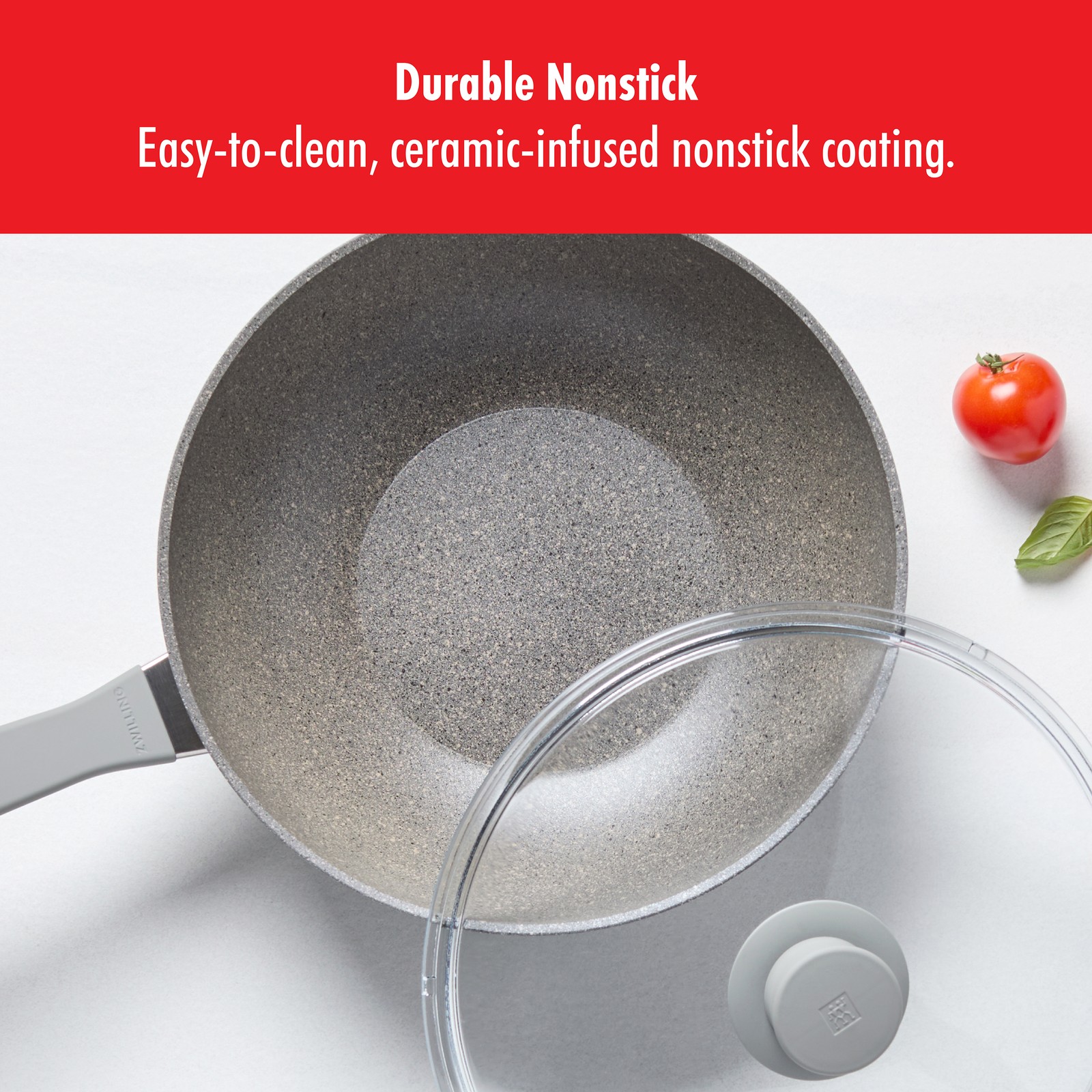 ZWILLING Parma Plus 11-inch Aluminum Nonstick Wok with Lid
