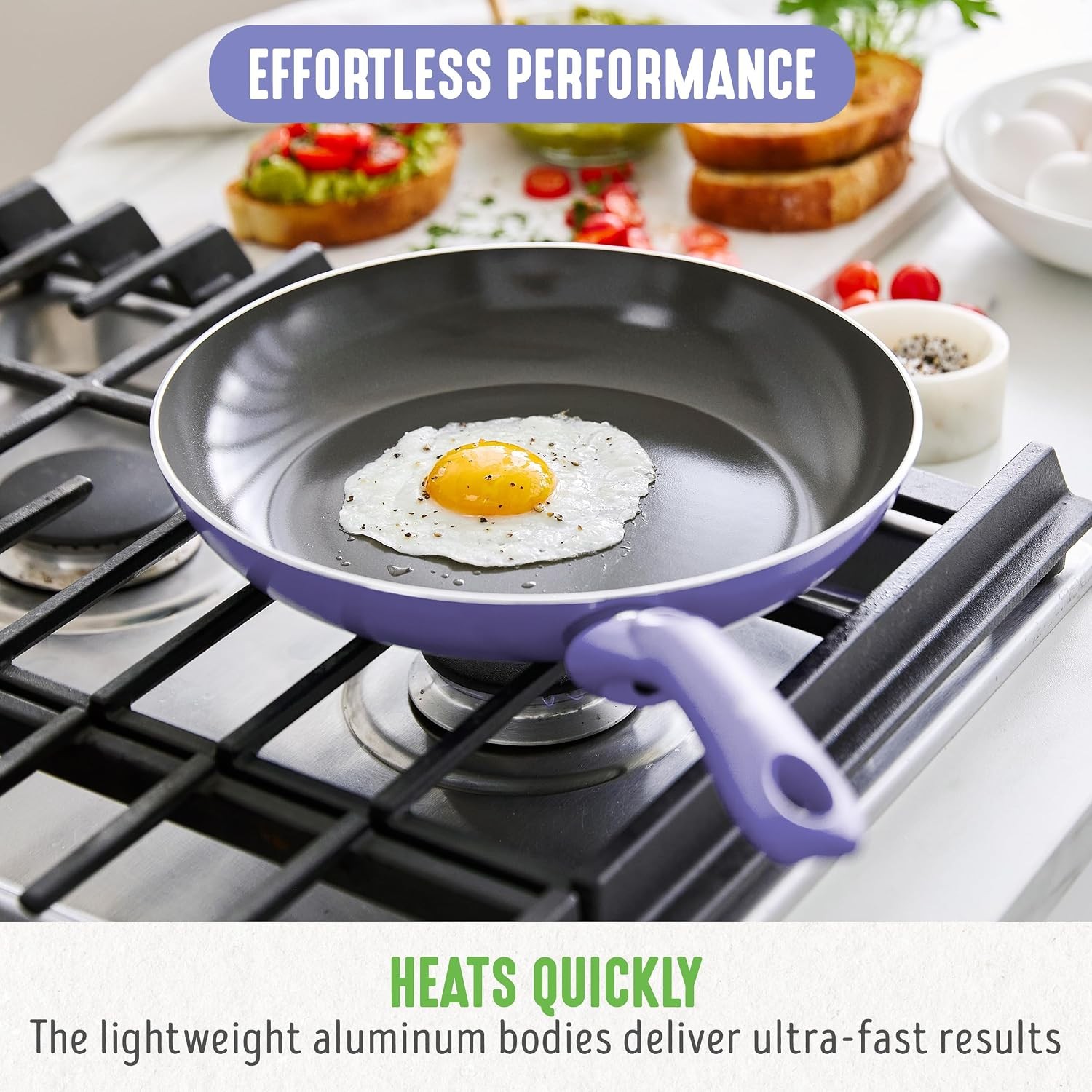 8″ Frying Pan Skillet, PFAS-Free Ceramic Nonstick, Induction Ready Cookware