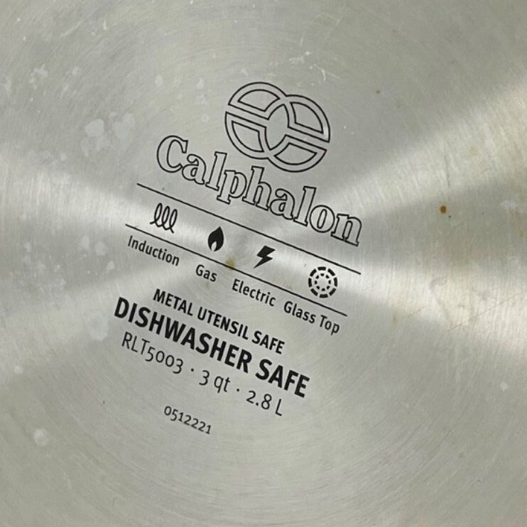 Calphalon RLT5003 Saute Pan 3 Qt 2.8L Stainless Steel All Cook Surfaces With Lid