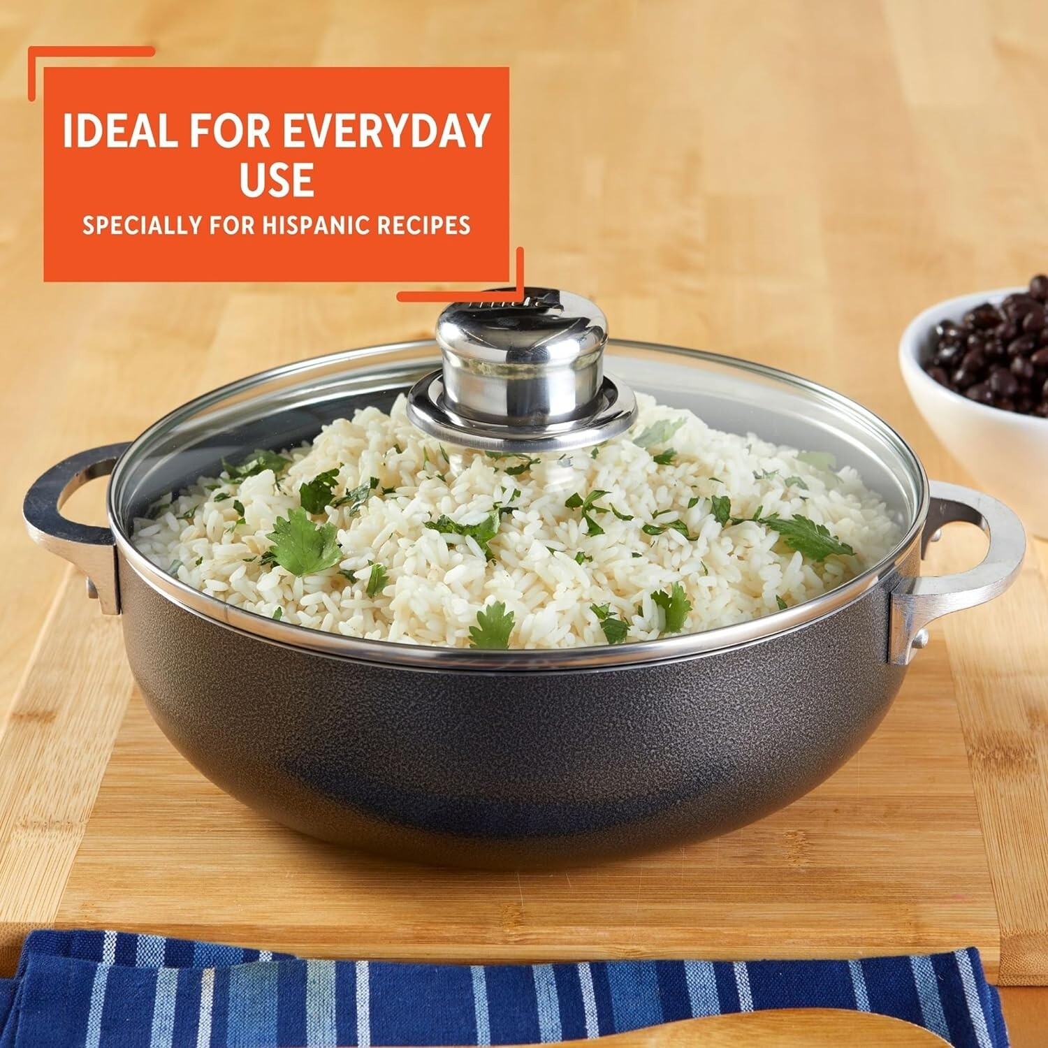 Olla De Aluminum Fundido Con Tapa Horno Holandés De 3.2 QT De Cocción Lenta NEW